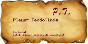 Pleyer Teodolinda névjegykártya